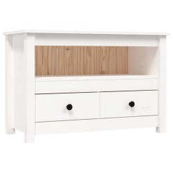 vidaXL Mueble para TV de madera maciza de pino blanco 79x35x52 cm