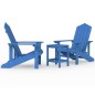 vidaXL Sillas de jardín Adirondack con mesa HDPE azul aguamarina vidaXL Sillas de jardín Adirondack con mesa HDPE azul aguamarina