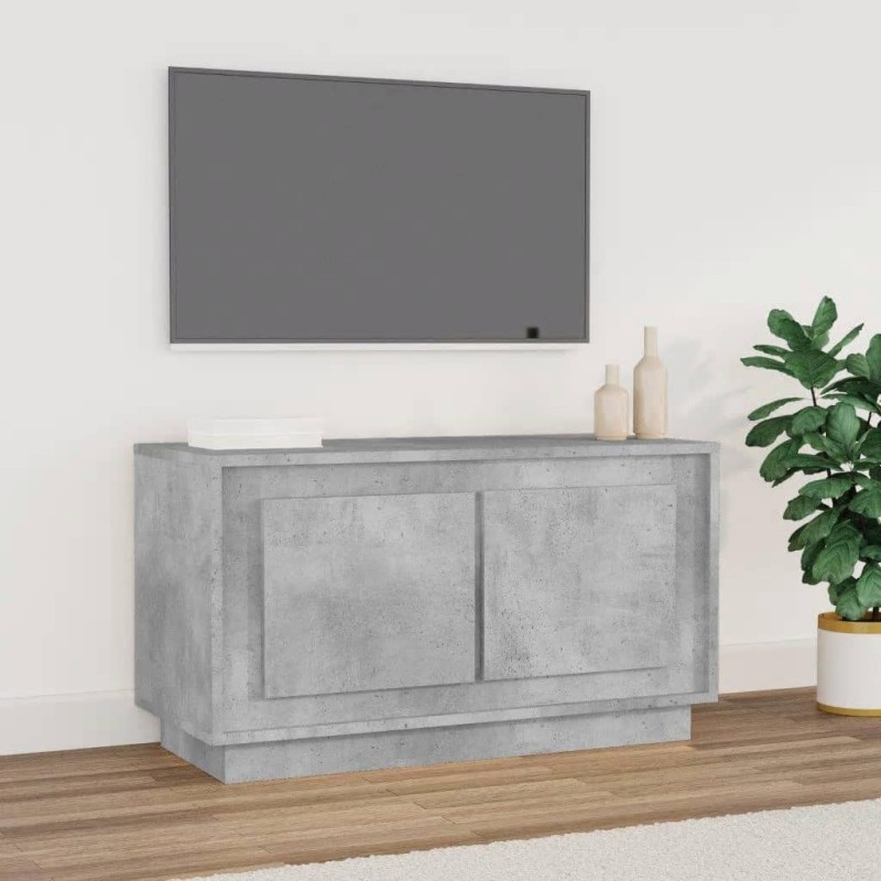 vidaXL Mueble para TV madera contrachapada gris hormigón 80x35x45 cm vidaXL Mueble para TV madera contrachapada gris hormigón 80x35x45 cm