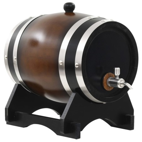 vidaXL Barril de vino con grifo madera de pino maciza 6 L