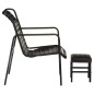 vidaXL Silla de relax reposabrazos y reposapiés cuero auténtico negro vidaXL Silla de relax reposabrazos y reposapiés cuero auténtico negro