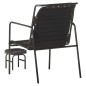vidaXL Silla de relax reposabrazos y reposapiés cuero auténtico negro vidaXL Silla de relax reposabrazos y reposapiés cuero auténtico negro