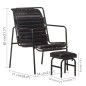 vidaXL Silla de relax reposabrazos y reposapiés cuero auténtico negro vidaXL Silla de relax reposabrazos y reposapiés cuero auténtico negro