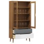 vidaXL Mueble vitrina MOLDE madera maciza de pino marrón 90x35x175 cm vidaXL Mueble vitrina MOLDE madera maciza de pino marrón 90x35x175 cm