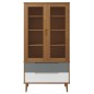 vidaXL Mueble vitrina MOLDE madera maciza de pino marrón 90x35x175 cm vidaXL Mueble vitrina MOLDE madera maciza de pino marrón 90x35x175 cm