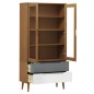 vidaXL Mueble vitrina MOLDE madera maciza de pino marrón 90x35x175 cm vidaXL Mueble vitrina MOLDE madera maciza de pino marrón 90x35x175 cm