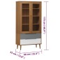 vidaXL Mueble vitrina MOLDE madera maciza de pino marrón 90x35x175 cm vidaXL Mueble vitrina MOLDE madera maciza de pino marrón 90x35x175 cm