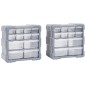 vidaXL Organizadores multicajones con 12 cajones 2 uds 26,5x16x26 cm vidaXL Organizadores multicajones con 12 cajones 2 uds 26,5x16x26 cm