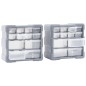 vidaXL Organizadores multicajones con 12 cajones 2 uds 26,5x16x26 cm vidaXL Organizadores multicajones con 12 cajones 2 uds 26,5x16x26 cm