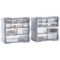 vidaXL Organizadores multicajones con 12 cajones 2 uds 26,5x16x26 cm vidaXL Organizadores multicajones con 12 cajones 2 uds 26,5x16x26 cm