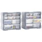 vidaXL Organizadores multicajones con 12 cajones 2 uds 26,5x16x26 cm vidaXL Organizadores multicajones con 12 cajones 2 uds 26,5x16x26 cm