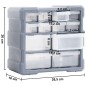 vidaXL Organizadores multicajones con 12 cajones 2 uds 26,5x16x26 cm vidaXL Organizadores multicajones con 12 cajones 2 uds 26,5x16x26 cm