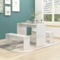 vidaXL Juego de comedor 3 piezas madera contrachapada blanco brillante vidaXL Juego de comedor 3 piezas madera contrachapada blanco brillante