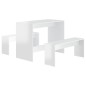 vidaXL Juego de comedor 3 piezas madera contrachapada blanco brillante vidaXL Juego de comedor 3 piezas madera contrachapada blanco brillante