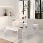vidaXL Juego de comedor 3 piezas madera contrachapada blanco brillante vidaXL Juego de comedor 3 piezas madera contrachapada blanco brillante