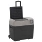 vidaXL Nevera con ruedas y asa polipropileno negro y gris 40 L vidaXL Nevera con ruedas y asa polipropileno negro y gris 40 L