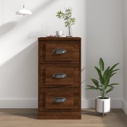 vidaXL Aparador de madera contrachapada marrón roble 36x35,5x67,5 cm