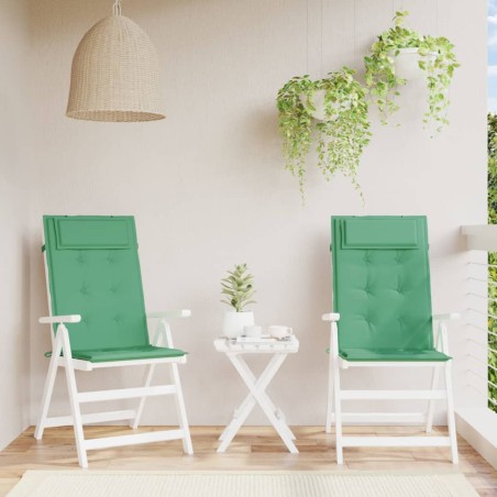 vidaXL Cojines de silla con respaldo alto 2 uds tela Oxford verde