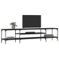 vidaXL Mueble TV madera ingeniería y hierro negro 201x35x45 cm vidaXL Mueble TV madera ingeniería y hierro negro 201x35x45 cm