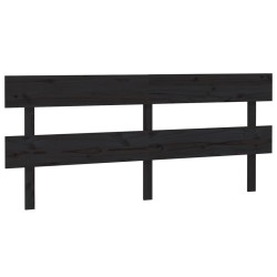 vidaXL Cabecero de cama madera maciza de pino negro 204x3x81 cm
