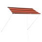 vidaXL Toldo retráctil naranja y marrón 250x150 cm vidaXL Toldo retráctil naranja y marrón 250x150 cm