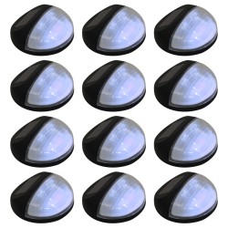 vidaXL Lámparas solares LED de pared exterior 12 uds redondas negro