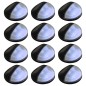 vidaXL Lámparas solares LED de pared exterior 12 uds redondas negro
