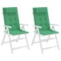 vidaXL Cojines de silla con respaldo alto 2 uds tela Oxford verde vidaXL Cojines de silla con respaldo alto 2 uds tela Oxford verde