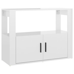 vidaXL Aparador de madera contrachapada blanco brillante 80x30x60 cm
