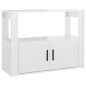 vidaXL Aparador de madera contrachapada blanco brillante 80x30x60 cm vidaXL Aparador de madera contrachapada blanco brillante 80x30x60 cm