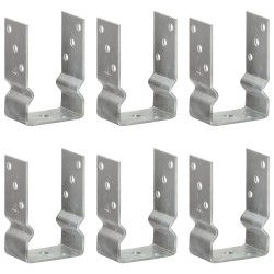 vidaXL Anclajes de valla 6 uds acero galvanizado plateado 9x6x15 cm