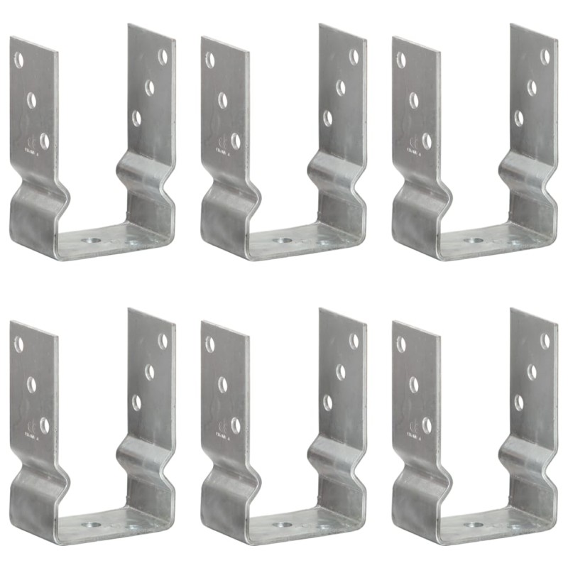 vidaXL Anclajes de valla 6 uds acero galvanizado plateado 9x6x15 cm vidaXL Anclajes de valla 6 uds acero galvanizado plateado 9x6x15 cm