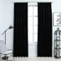 vidaXL Cortinas opacas con ganchos 2 pzas terciopelo negro 140x175 cm