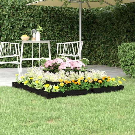 vidaXL Jardinera madera maciza de pino negro 110x110x27 cm