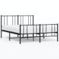 vidaXL Estructura de cama con cabecero y pie metal negro 120x190 cm