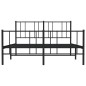 vidaXL Estructura de cama con cabecero y pie metal negro 120x190 cm