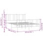 vidaXL Estructura de cama con cabecero y pie metal negro 120x190 cm