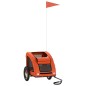 vidaXL Remolque de bicicleta mascotas hierro tela Oxford naranja vidaXL Remolque de bicicleta mascotas hierro tela Oxford naranja