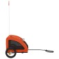 vidaXL Remolque de bicicleta mascotas hierro tela Oxford naranja vidaXL Remolque de bicicleta mascotas hierro tela Oxford naranja