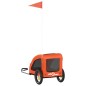 vidaXL Remolque de bicicleta mascotas hierro tela Oxford naranja vidaXL Remolque de bicicleta mascotas hierro tela Oxford naranja