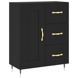 vidaXL Aparador de madera de ingeniería negro 69,5x34x90 cm