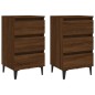 vidaXL Mesita de noche 2 uds patas de metal marrón roble 40x35x69 cm