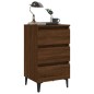 vidaXL Mesita de noche 2 uds patas de metal marrón roble 40x35x69 cm