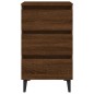 vidaXL Mesita de noche 2 uds patas de metal marrón roble 40x35x69 cm