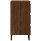 vidaXL Mesita de noche 2 uds patas de metal marrón roble 40x35x69 cm