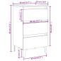 vidaXL Mesita de noche 2 uds patas de metal marrón roble 40x35x69 cm