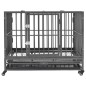 vidaXL Jaula de perro resistente con ruedas acero 92x62x76 cm vidaXL Jaula de perro resistente con ruedas acero 92x62x76 cm