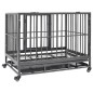 vidaXL Jaula de perro resistente con ruedas acero 92x62x76 cm vidaXL Jaula de perro resistente con ruedas acero 92x62x76 cm