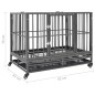 vidaXL Jaula de perro resistente con ruedas acero 92x62x76 cm vidaXL Jaula de perro resistente con ruedas acero 92x62x76 cm