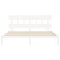 vidaXL Estructura cama de matrimonio con cabecero madera maciza blanco